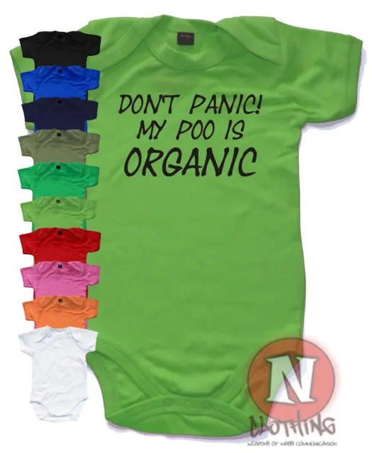 Naughtees Clothing Don'T Panic My Poo's Organique Body Bébé Costume Babyvest