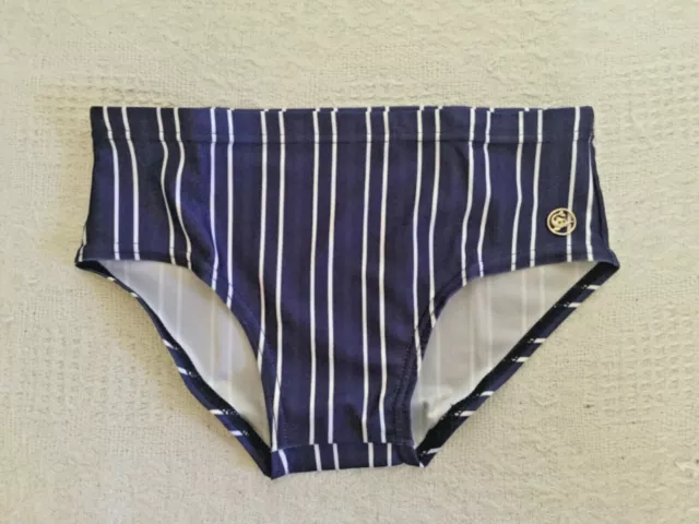 Slip bauli nuoto pesce spada vintage piccole righe blu