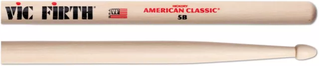 Vic Firth American Classic 5B Hickory Drum Sticks Wood Tip 406mm Teardrop 1 Paar