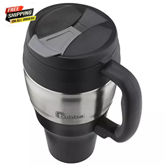 34 Oz Insulated Travel Mug Stainless Steel Thermal Coffee Cup Handle Black USA