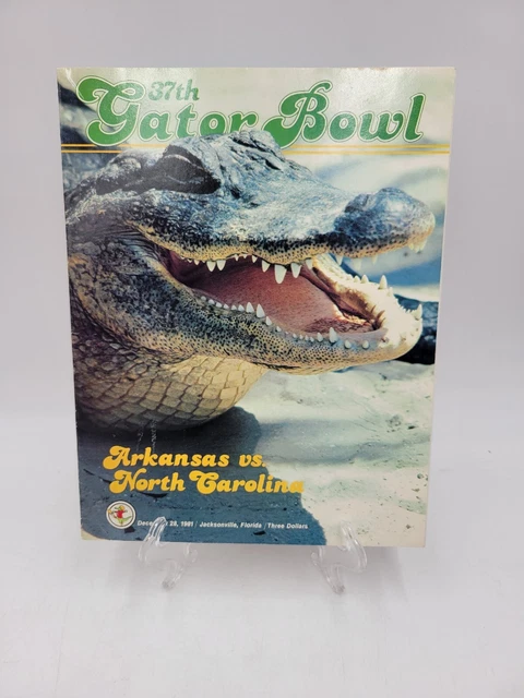 1981 37th Gator Bowl Arkansas Razorbacks Vs North Carolina Tar Heels Dec 28 VG