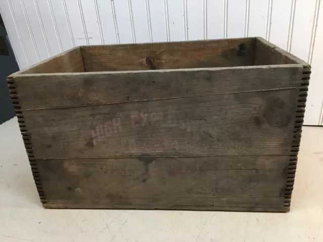 Vintage Wood Crate Box High Explosives Super Dynamite Box Independent Explosives