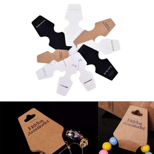 50 piezas Collar de joyería Pulsera Soporte colgante Tarjetas de papel de exhibición de joyas_