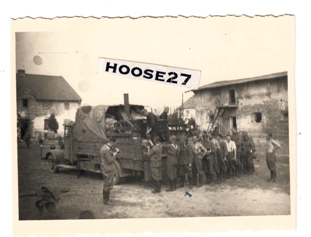 Foto WH Feldküche auf KFZ Essensempfang Region Dęblin 1939 2.WK orig. 1311