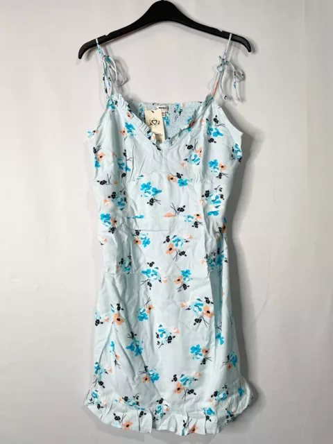 Blue Ex Miss Selfridge Frill Trim Floral Print Cami Dress Plus Size 16