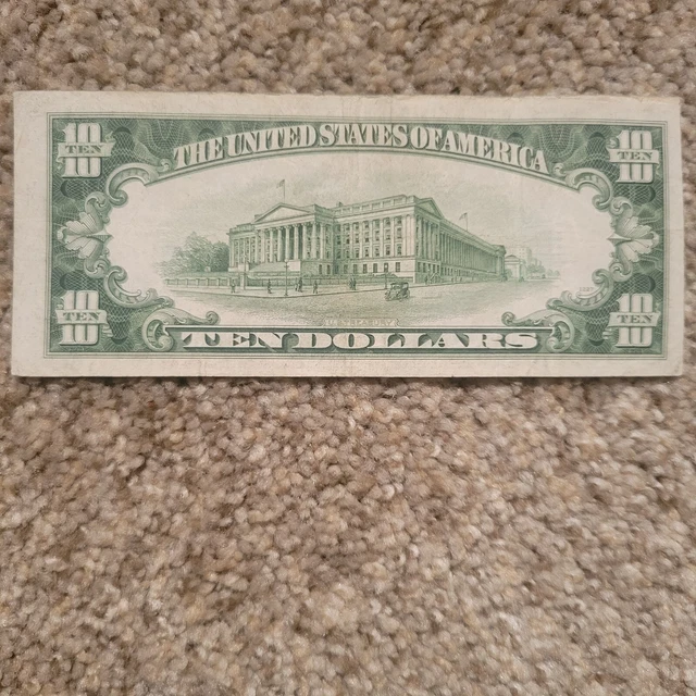 💢ERROR💢 1934 A $10 Ten Dollar Silver Certificate Note Blue Seal, 2