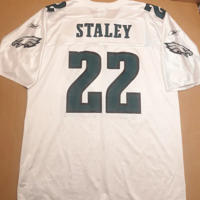Philadelphia Eagles NFL Reebok White Sewn #22 Staley Replica Jersey Men's XL