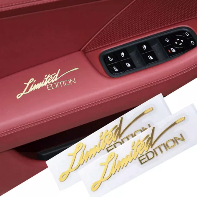 2x Gold Limited Edition Logo Emblem Badge Metal Decal Sticker Car Accessories