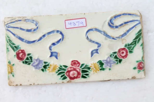 Japan antique art nouveau vintage majolica border tile c1900 Decorative NH4379