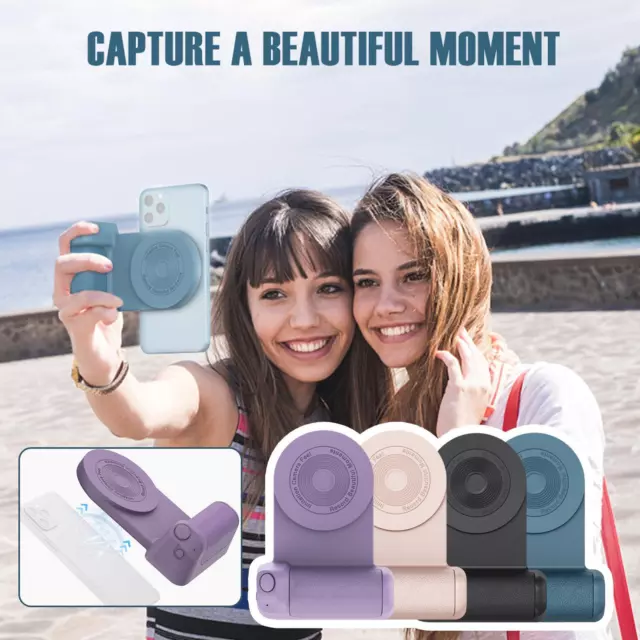 Obturador de teléfono de control remoto Bluetooth con empuñadura de mano para selfies.