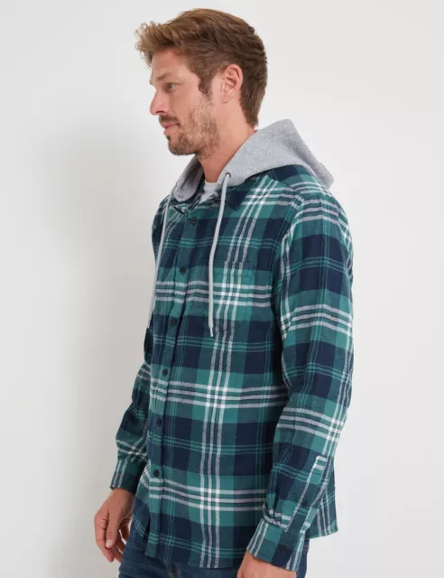RIVERS - Mens Tops -  Flannel Long Sleeve Shirt With Hood 2