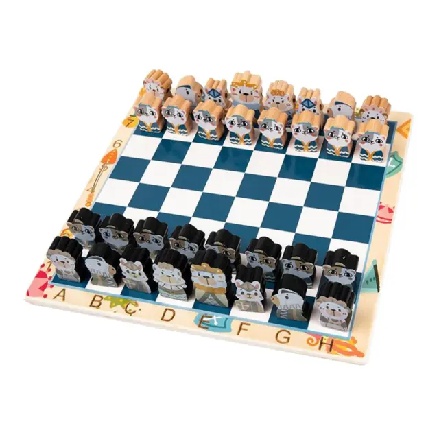 Jeu D'échecs en bois de Bande Dessinée D'échecs Pièces Ensemble avec 2