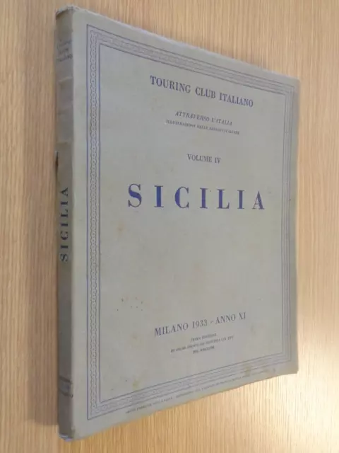 Sicilia 1933 Touring Club Italiano Guida Illustrata Bertieri Prima Edizione! ▓