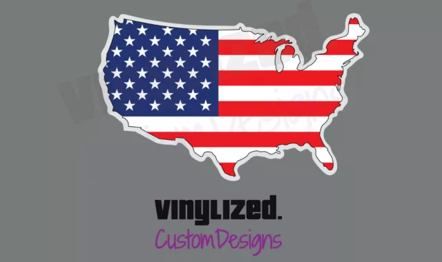 6" Wide USA United States of America American map flag sticker Vinyl decal US