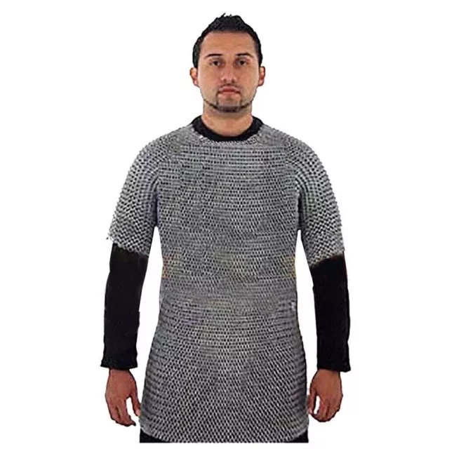 ALUMINIUM ROUND RIVETED XXXL CHAIN MAIL SHIRT 9mm 16G MEDIEVAL CHAINMAIL HAUBERK