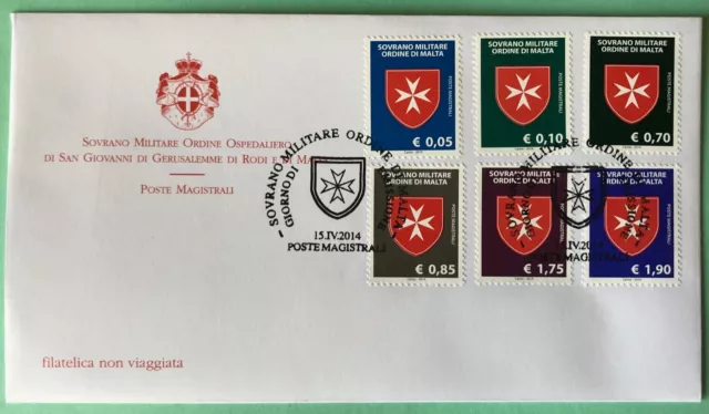 Smom 2014 Umschlag FDC Kreuz Ottagona IN Weiss Schild Von Rot Post Meisterhafte