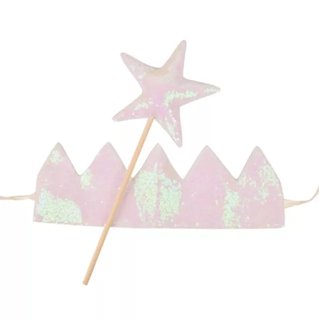 Gold Girl Glitter Pink Crown With Sequin Bling Party Hat  Baby Gifts