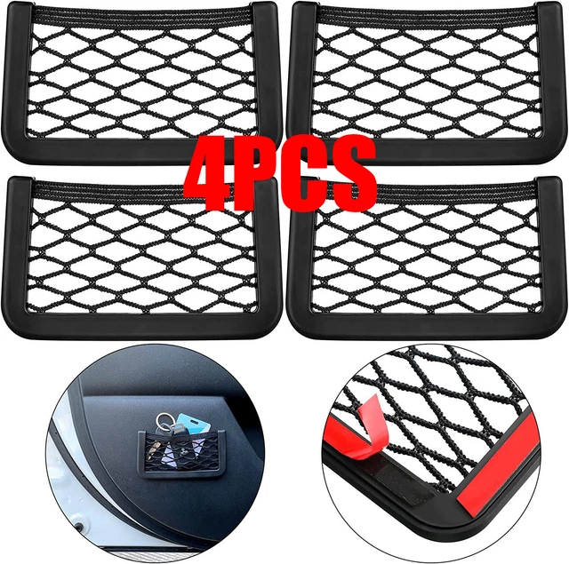 4Pcs Body Edge Elastic Net Storage Phone Holder Auto Car Interior Accessories