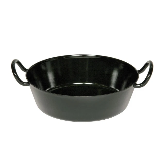 Riess, 0603-022, Slemmerpan 30, CLASSIC - ZWARTEMAILLE, diameter 30 cm, hoogte 7,9 cm, email, zwart, serveerpan, gourmetpan