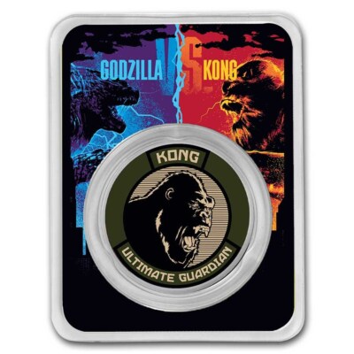 Moneta ARGENTO 1 OZ ARGENTO 999 Niue 2021 King Kong nel ORIGINALE tep/BU 