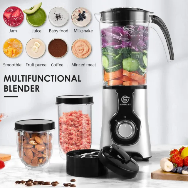 Multi-Functional Smoothie Maker & Shake Jug Blender| 1.25L Coffee/Spice Grinder