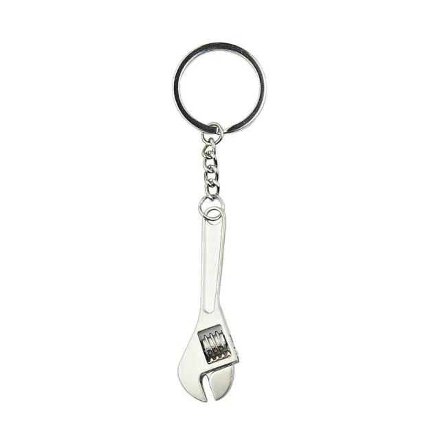 1* Silver Metal Wrench Repair Hand Tools Style Key Chain Compact Key Ring 11.7CM