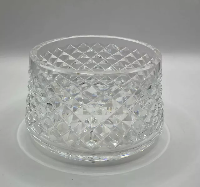 Vtg Waterford Alana Open Sugar Bowl Candy Dish Diamond Cut Crystal Signed