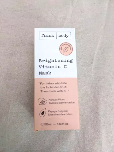 NEW Frank Body Brightening Vitamin C Mask 50 mL NIB FULL SIZE 1.69 fl oz Cream