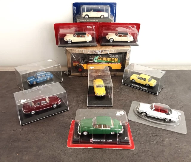 Lot de 10 miniatures au 1/43° diverses  NOREV ATLAS HACHETTE avec leur boite