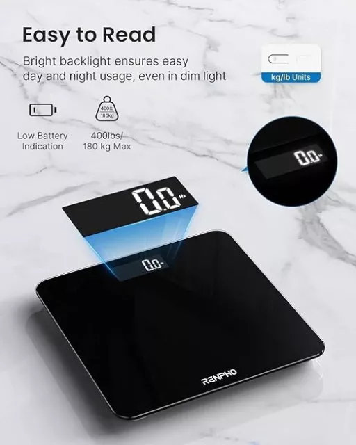 RENPHO Digital Bathroom Scale, Ultra Slim Body Scale with High-Precision Sensors 3