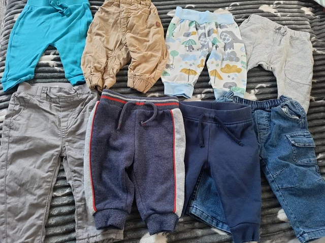 baby boys 3-6 month trouser bundle x8