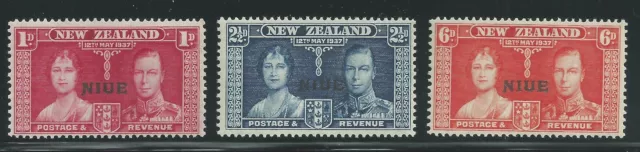 Niue Scott # 70-72 MH George VI Coronation 1937