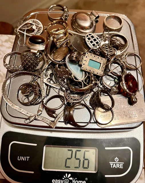 Sterling Silver, .925, Jewelry Lot, Wear or Scrap 256 Grams. 173Grams Total With