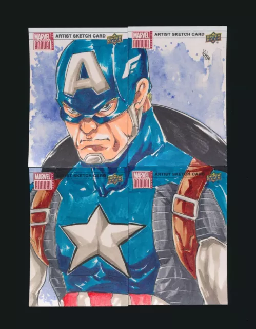 2020-21 Marvel Annual 4-Piece Puzzle Sketch Captain America by kurobhie 1/1