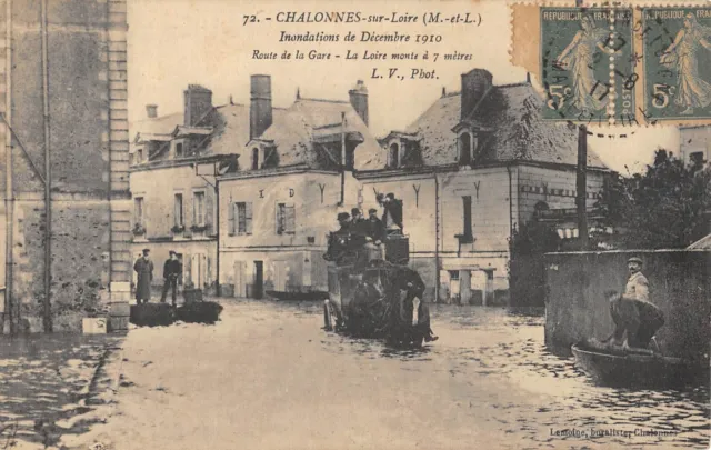 Cpa 49 Chalonnes Sur Loire / Inondations 1910 / Route De La Gare