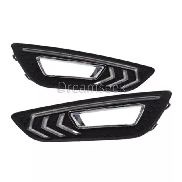 Drl For Ford Focus 2015 2016 Fog Lamp Led Daytime Running Light With Turn Signal