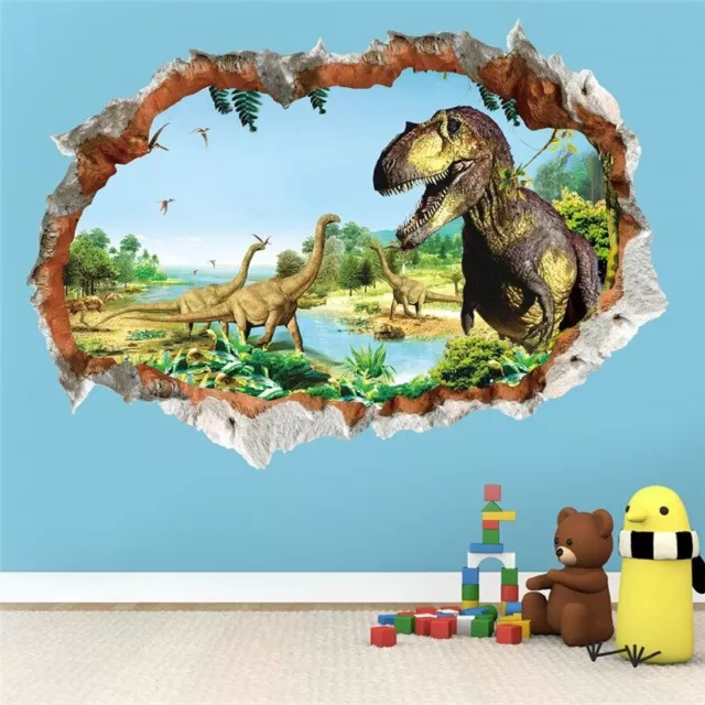 Wandtattoo Wandsticker Wandbild Kinderzimmer Dinosaurier Sticker 3D Neu fg