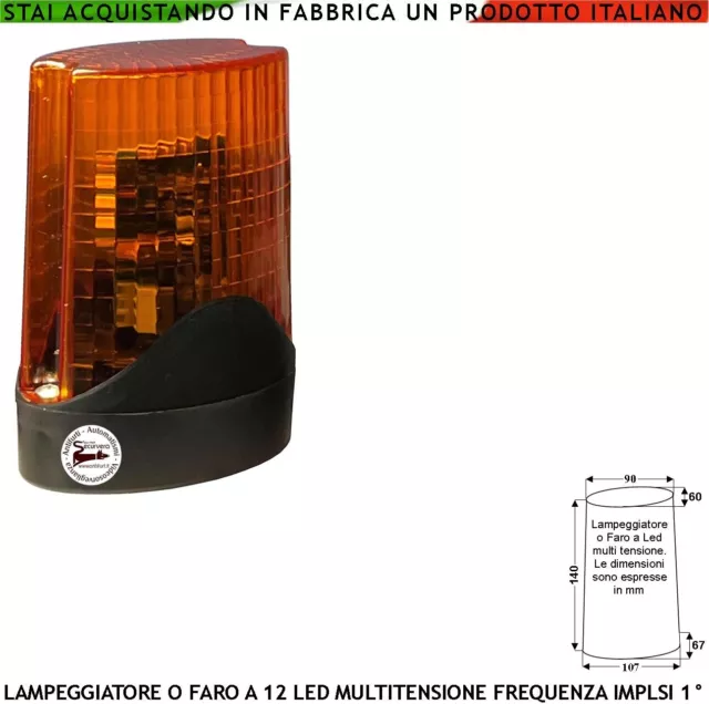 SEAV LAMPEGGIANTE LAMPEGGIATORE 230V A LED PER CANCELLO AUTOMATICO CON  SUPPORTO DA PARETE PALAMP0060