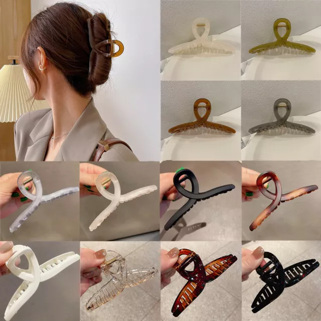 13cm Large Hair Claw Clip Woman Clamp Crab Cross Strong Jaw Big Simple Barrette