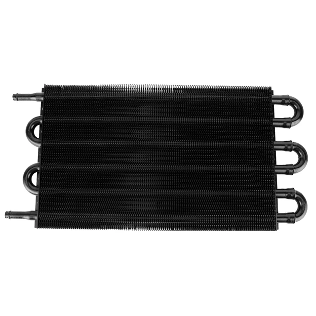 6 Row Transmission Engine Oil Cooler Kit Aluminum Remote Cooling Radiator