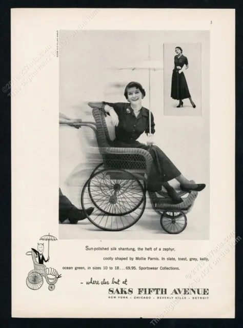 1948 Richard Avedon photo Mollie Parnis shantung dress Saks vintage print ad