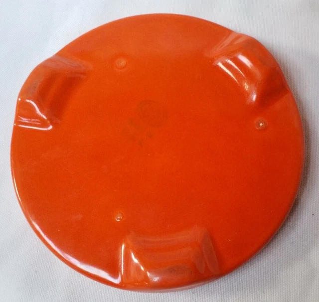 Vintage Gladding McBean Pottery Orange Footed Jug/ Pot Stand Franciscan GMB Mark