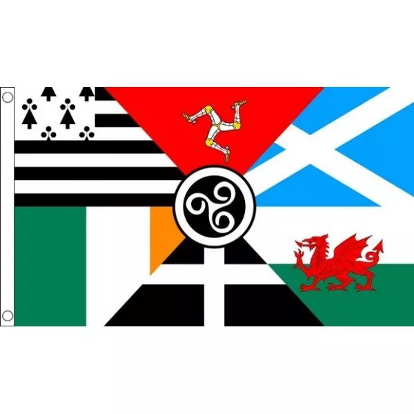 Celtic Nations 5 x 3 FT Flag - Ireland Wales Scotland Cornwall Brittany Manx