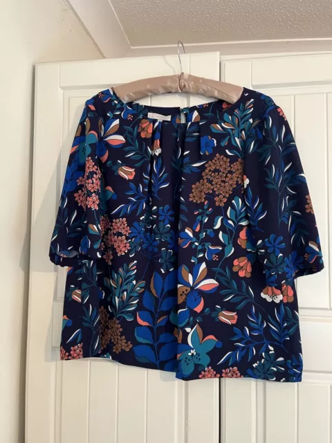 Hobbs A Line Bold Floral Print Top Size 16 Gorgeous