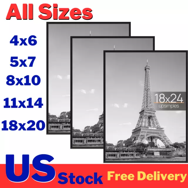 Picture Photo Poster Frame Set of 10-5-3 Black Plastic 4x6 5x7 8x10 11x14 18x24