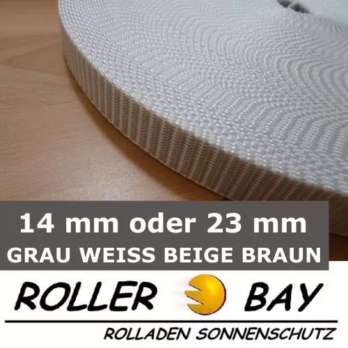 50 m Rolladengurt Gurtband Mini oder Maxi grau weiß beige braun Jalousie Rollo