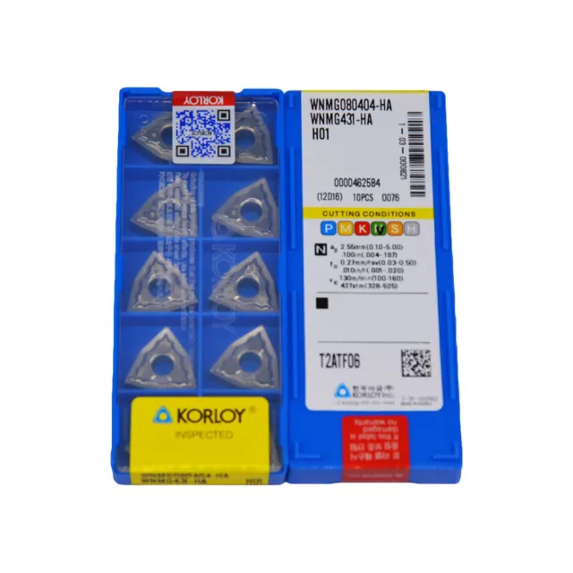 10PCS/Box KORLOY WNMG080404-HA H01 WNMG431-HA Carbide Inserts CNC Blade New