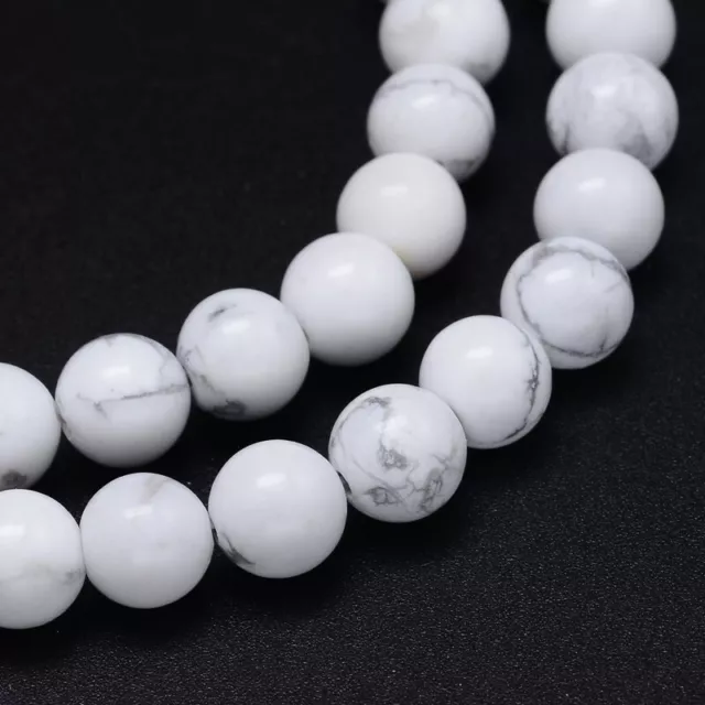 Howlite perles rondes et polies  6 mm . Pierre Naturelles de Lithothérapie. 2