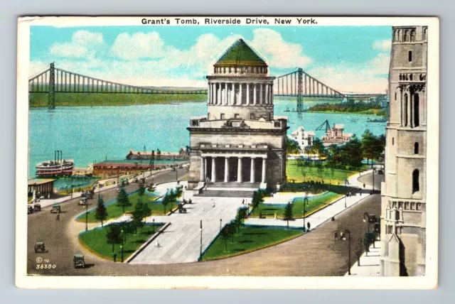 NY-New York City, Grant's Tomb Overlooking The Hudson River Vintage Postcard