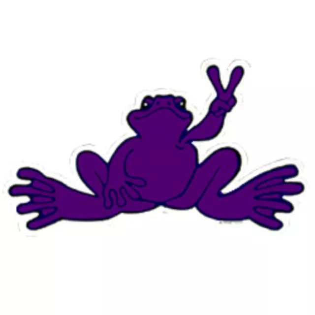 NEW Peace Frogs Decal Sticker Purple Frog -6" x 3"- High Quality Vinyl